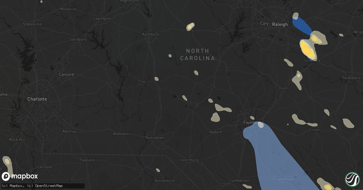 Hail map in West End, NC on September 5, 2026