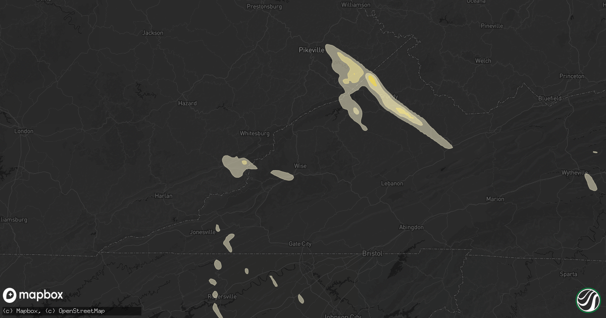 Hail map in Wise, VA on September 5, 2026