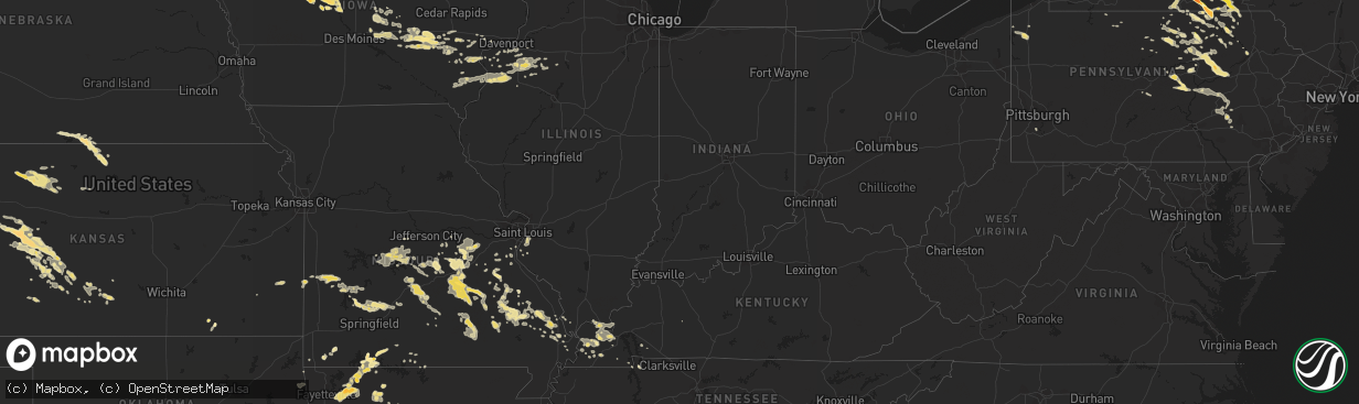 Hail map in New York on September 6, 2012