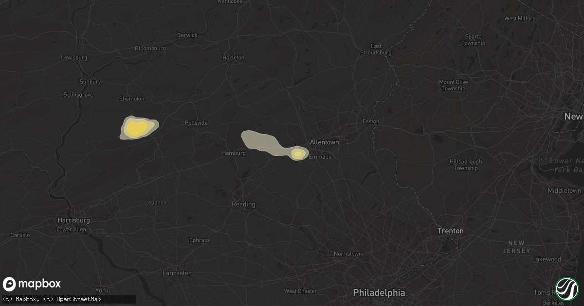 Hail map in Breinigsville, PA on September 6, 2014