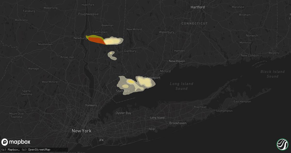 Hail map in Fairfield, CT on September 6, 2014