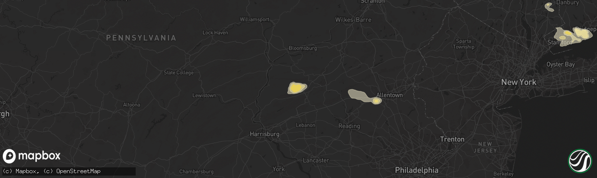 Hail map in Hegins, PA on September 6, 2014