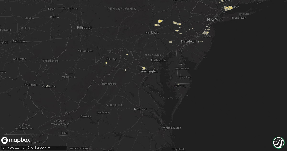 Hail map in Maryland on September 6, 2014