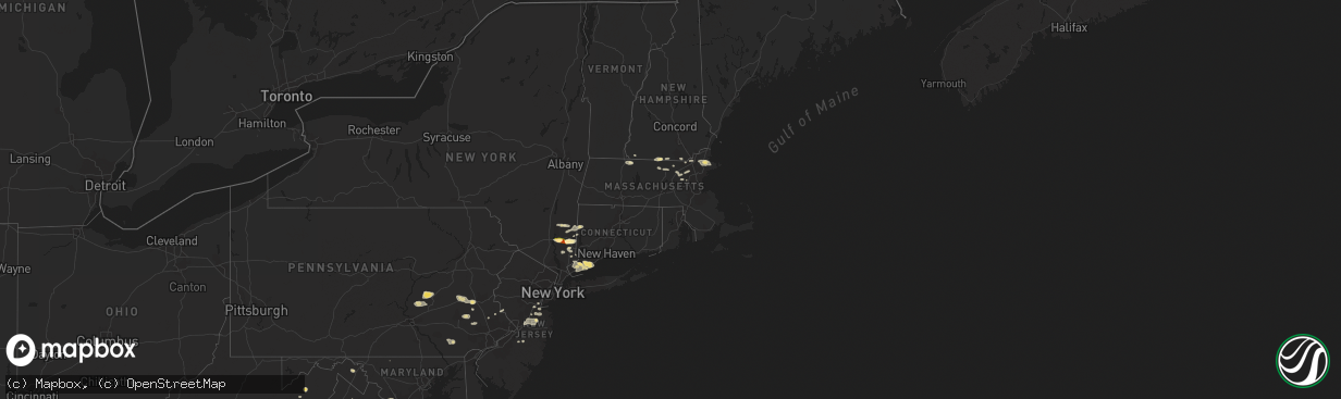 Hail map in Massachusetts on September 6, 2014