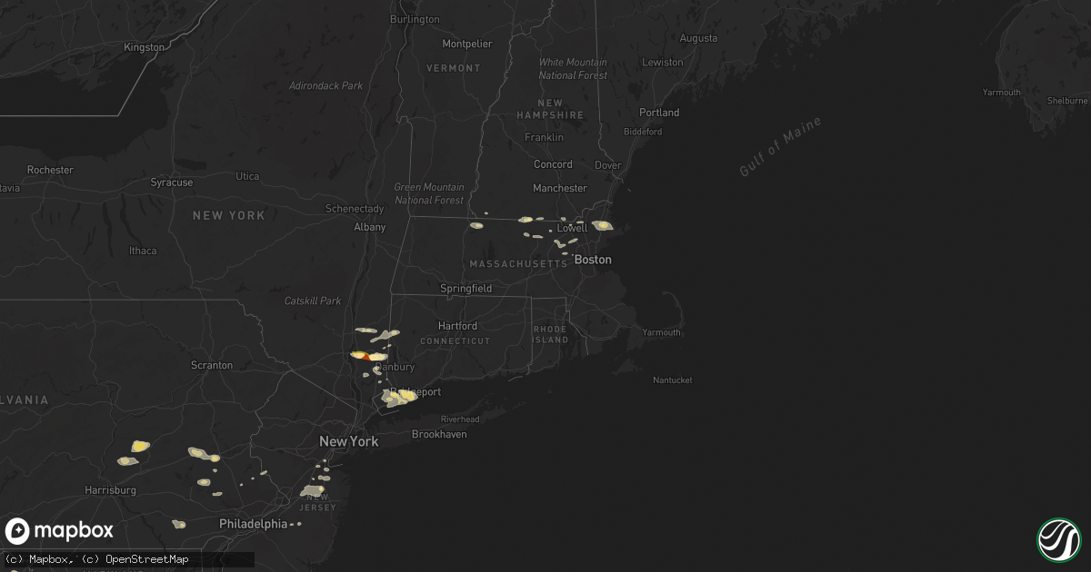 Hail map in Massachusetts on September 6, 2014