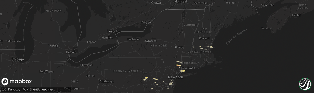 Hail map in New York on September 6, 2014