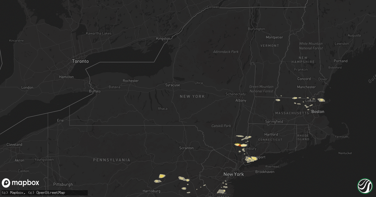 Hail map in New York on September 6, 2014