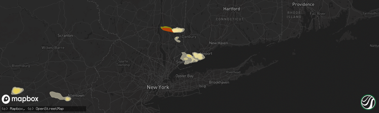 Hail map in Norwalk, CT on September 6, 2014