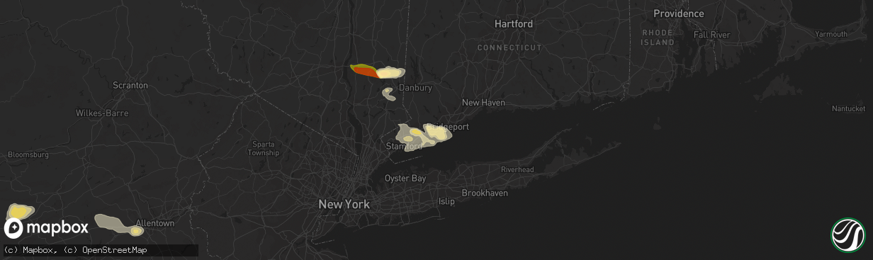 Hail map in Southport, CT on September 6, 2014