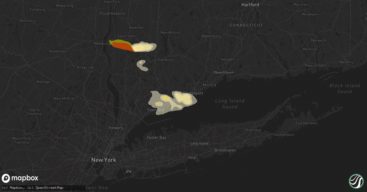 Hail map in Southport, CT on September 6, 2014