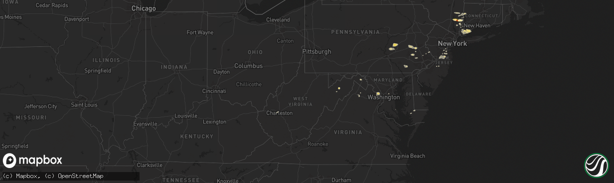 Hail map in West Virginia on September 6, 2014