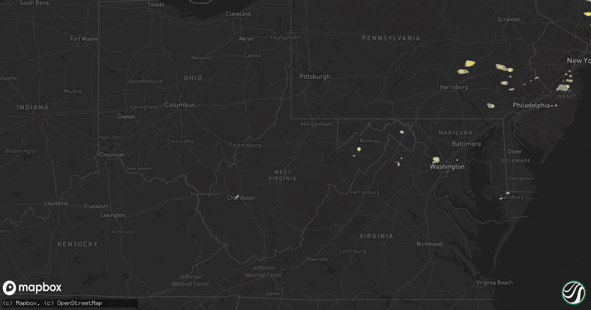 Hail map in West Virginia on September 6, 2014