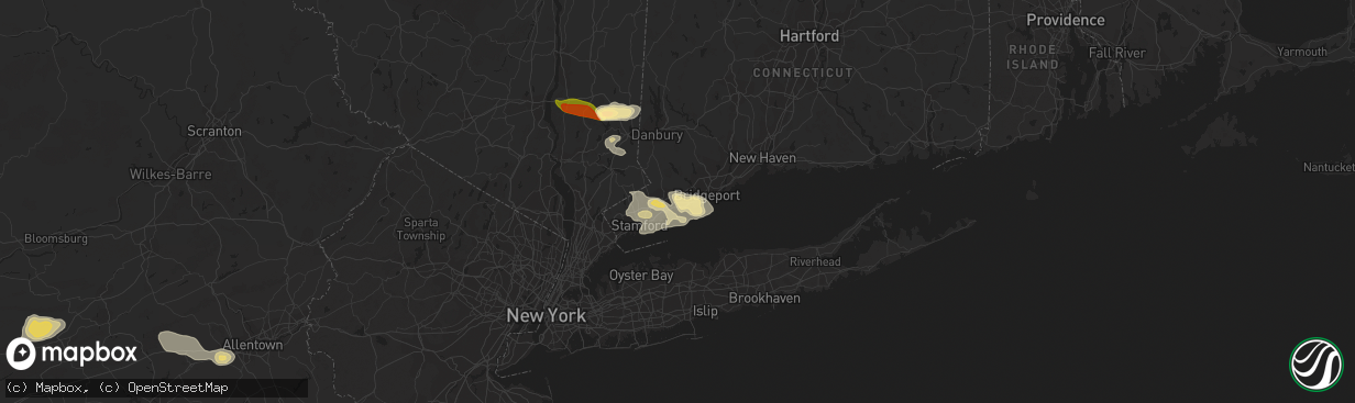 Hail map in Westport, CT on September 6, 2014