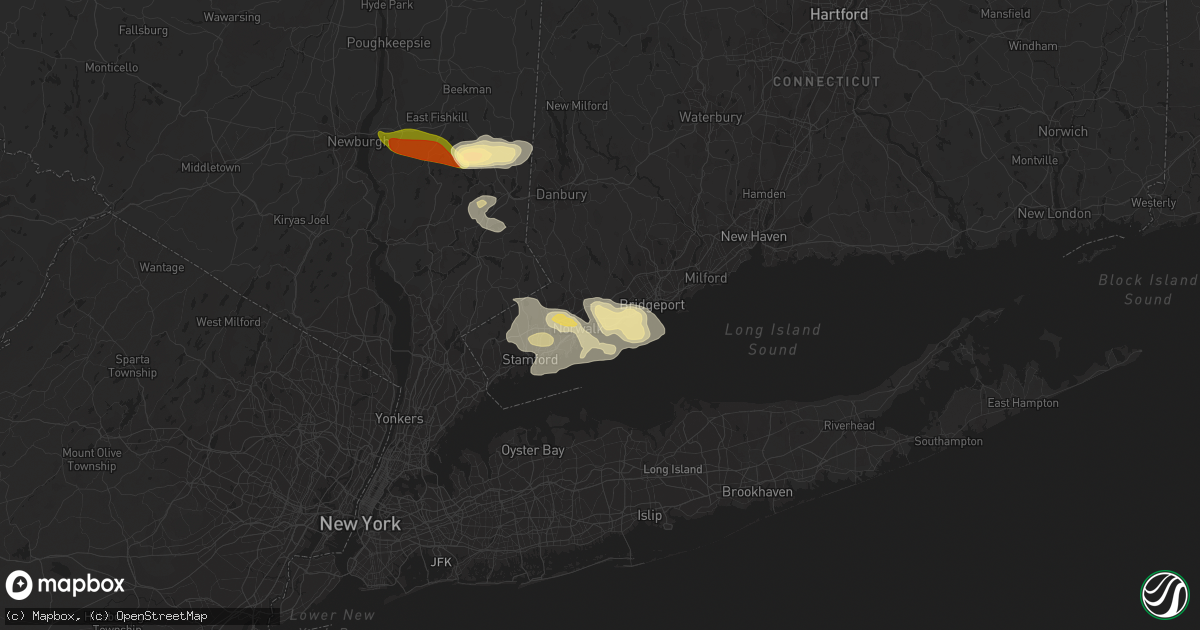 Hail map in Westport, CT on September 6, 2014