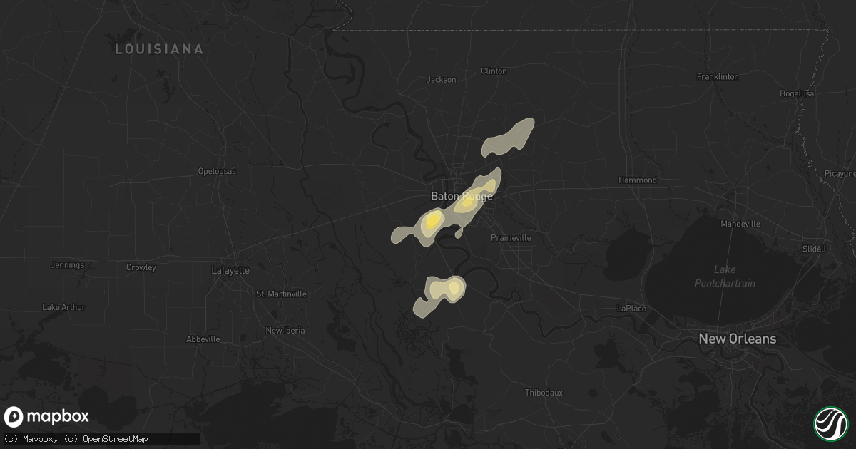 Hail map in Addis, LA on September 6, 2015