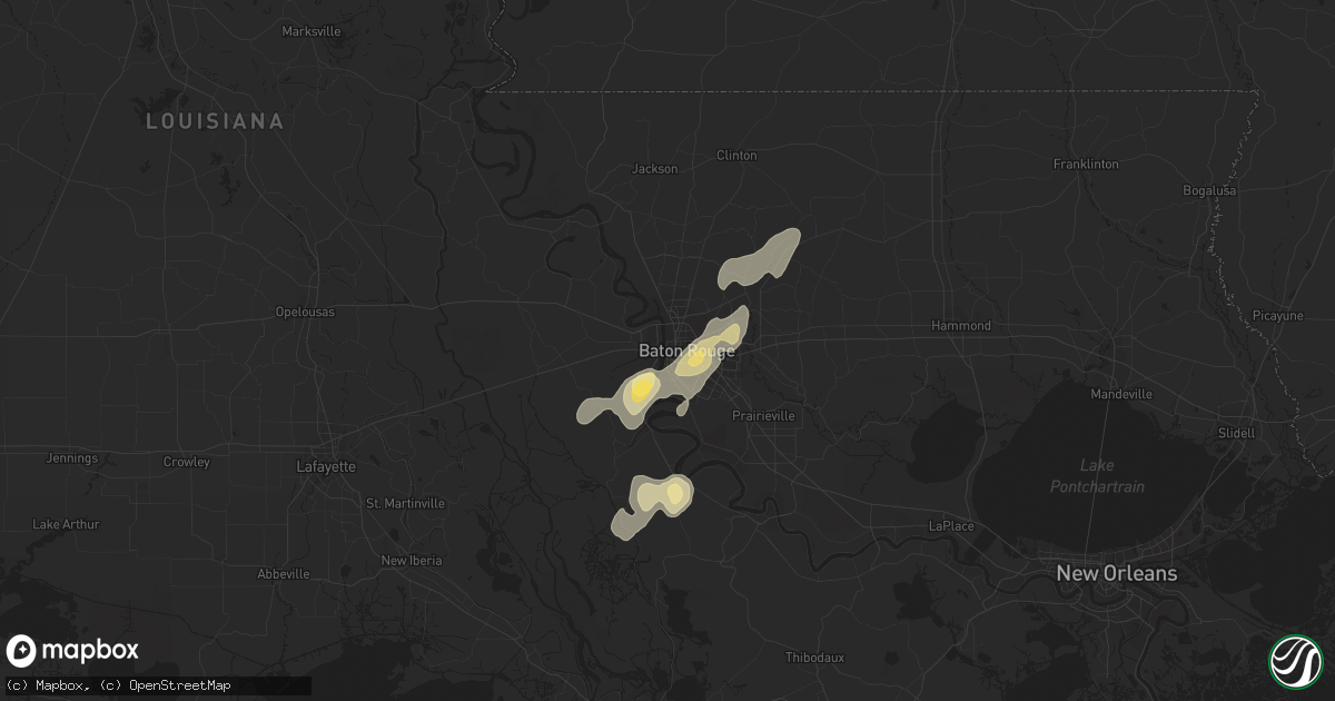 Hail map in Baton Rouge, LA on September 6, 2015