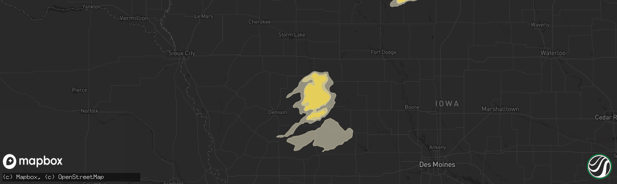 Hail map in Breda, IA on September 6, 2015