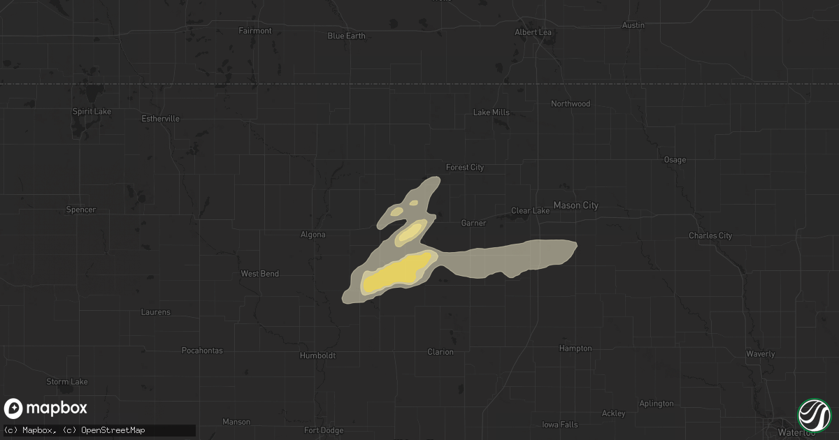 Hail map in Britt, IA on September 6, 2015