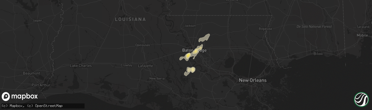 Hail map in Brusly, LA on September 6, 2015