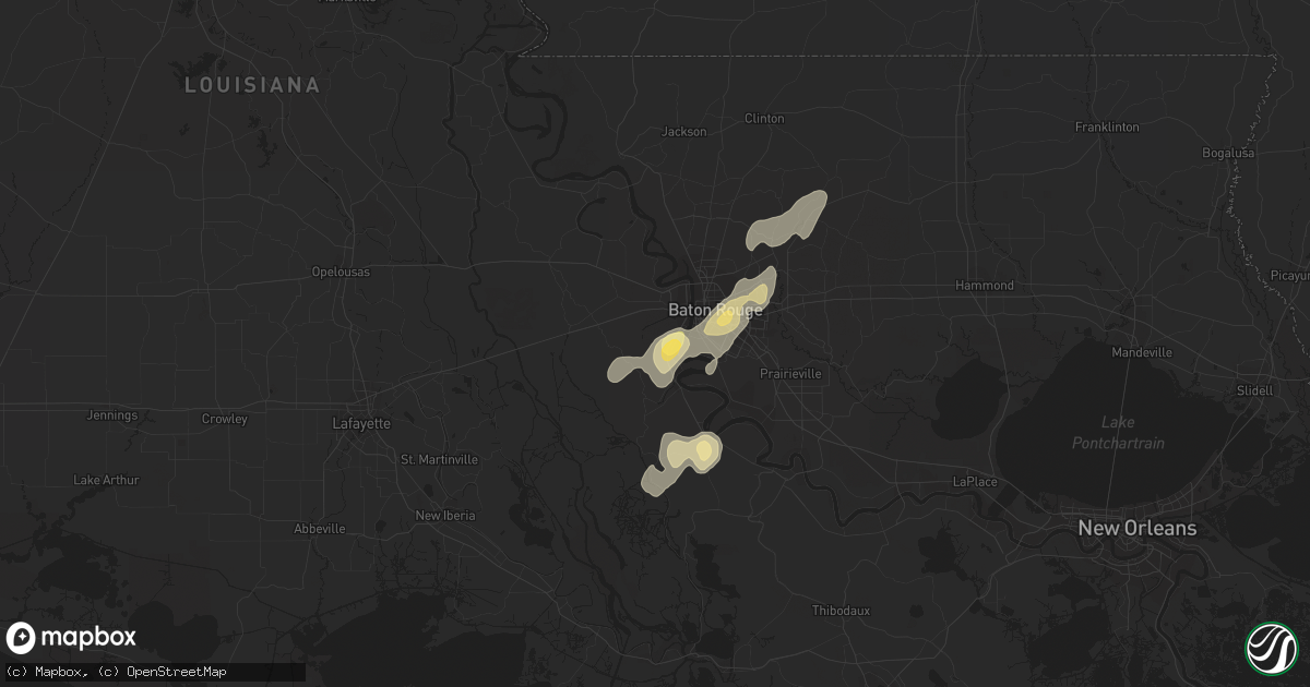 Hail map in Brusly, LA on September 6, 2015
