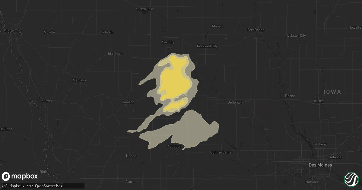 Hail map in Carroll, IA on September 6, 2015