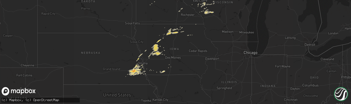 Hail map in Iowa on September 6, 2015