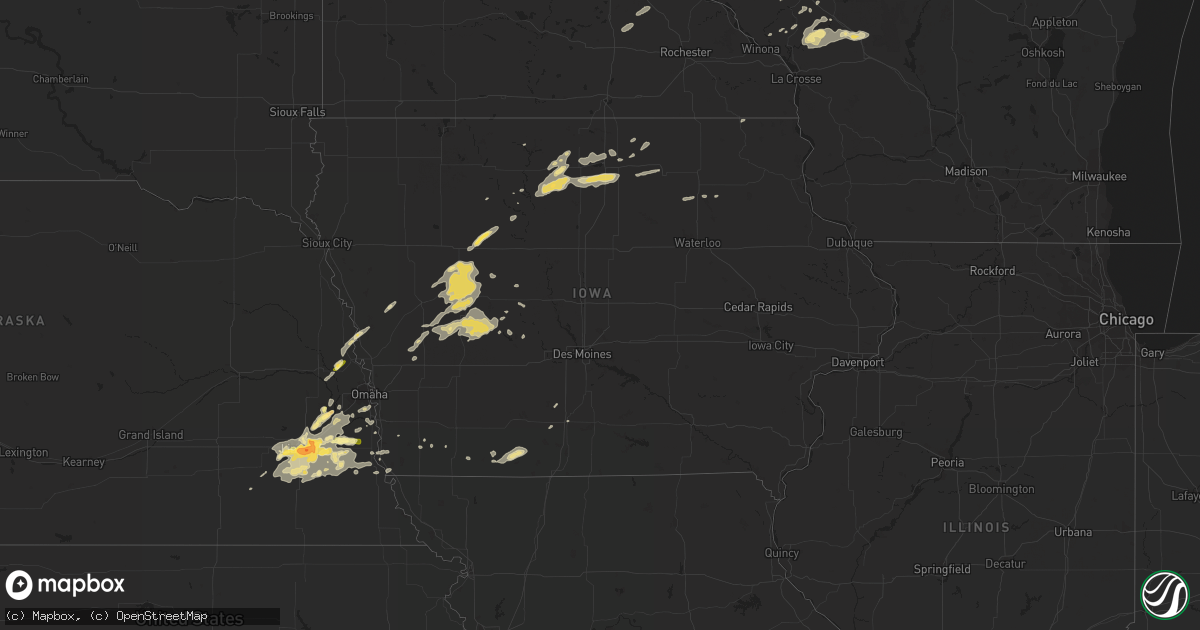 Hail map in Iowa on September 6, 2015