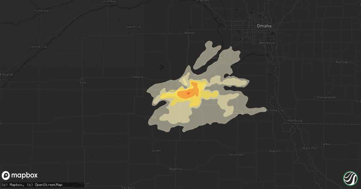 Hail map in Lincoln, NE on September 6, 2015