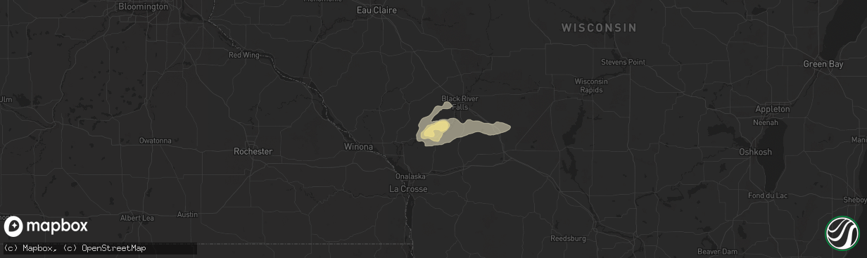 Hail map in Melrose, WI on September 6, 2015