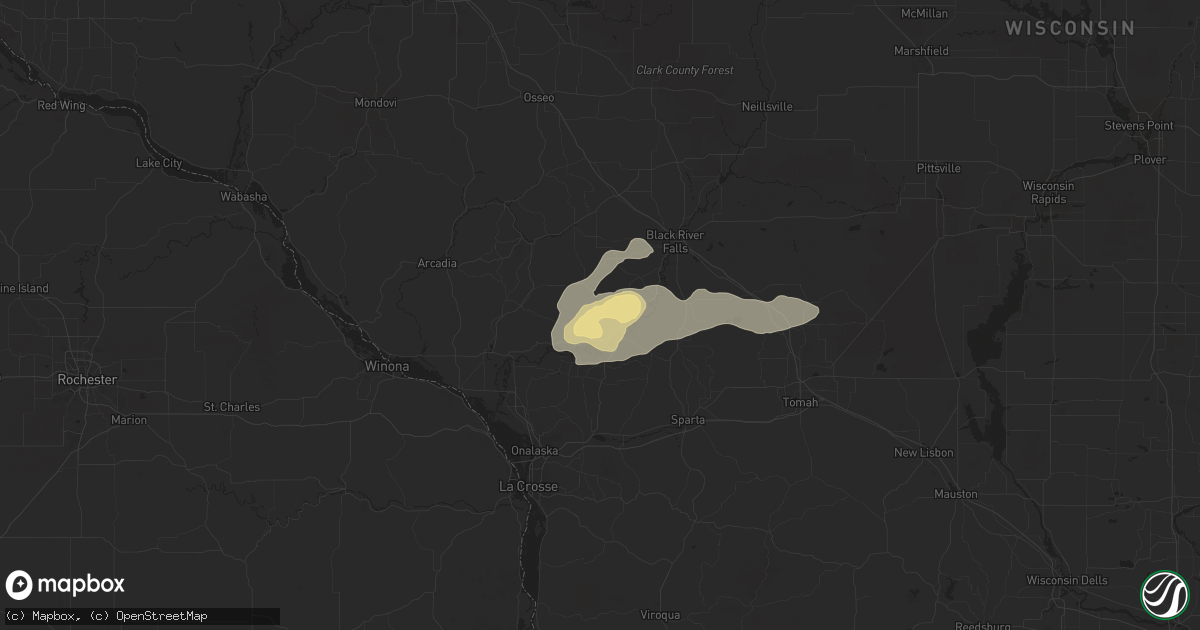 Hail map in Melrose, WI on September 6, 2015