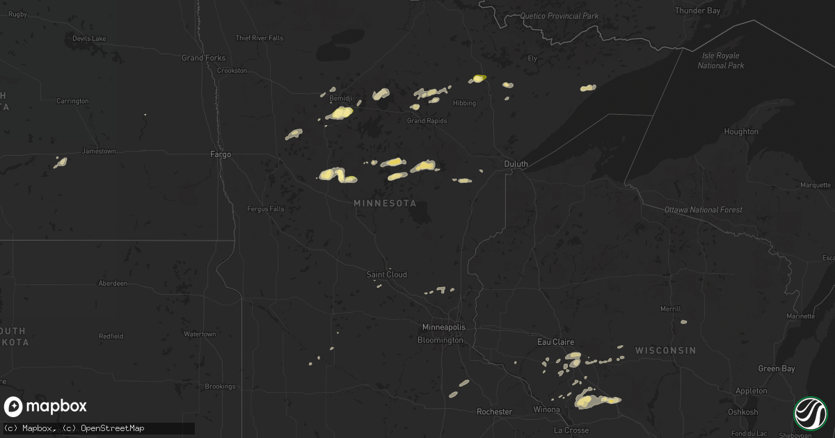 Hail map in Minnesota on September 6, 2015