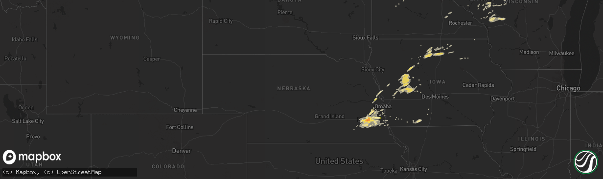 Hail map in Nebraska on September 6, 2015