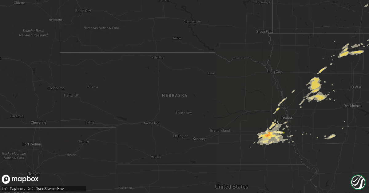 Hail map in Nebraska on September 6, 2015
