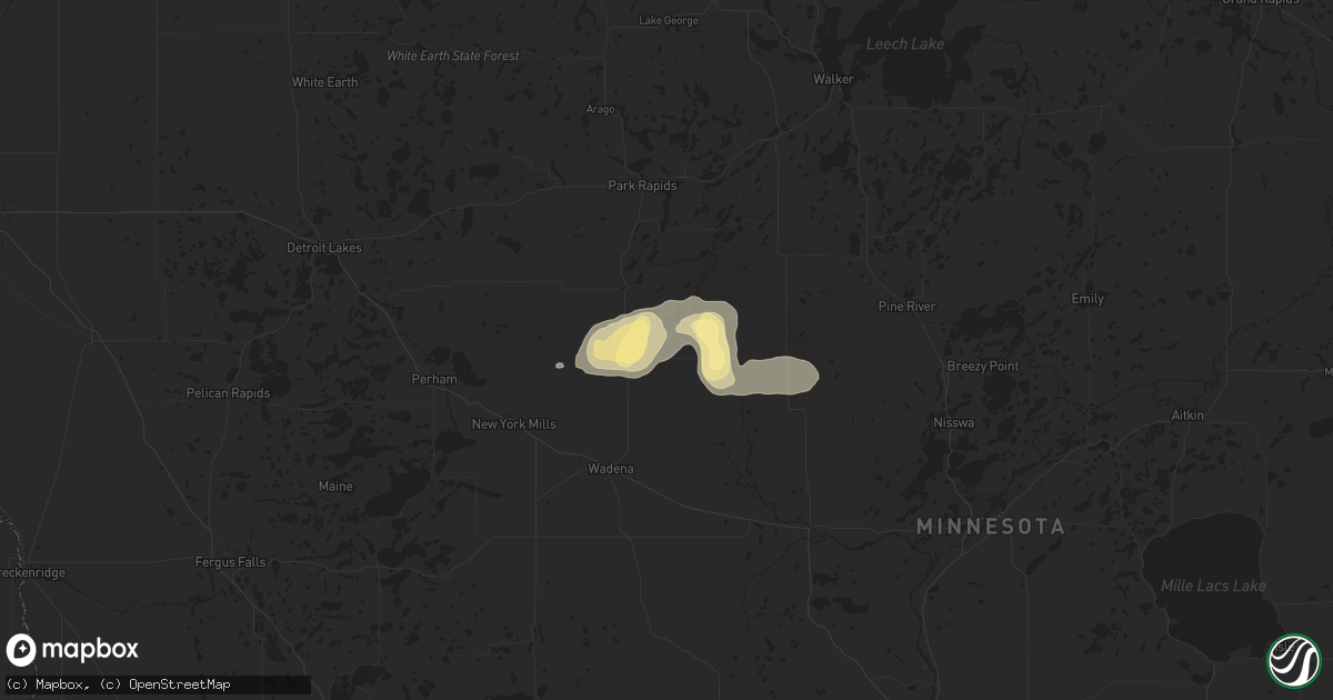 Hail map in Sebeka, MN on September 6, 2015