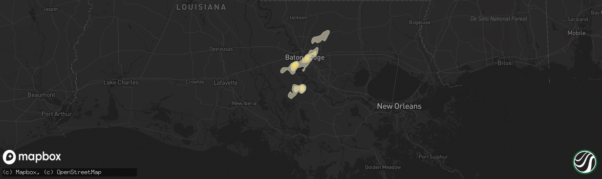 Hail map in White Castle, LA on September 6, 2015