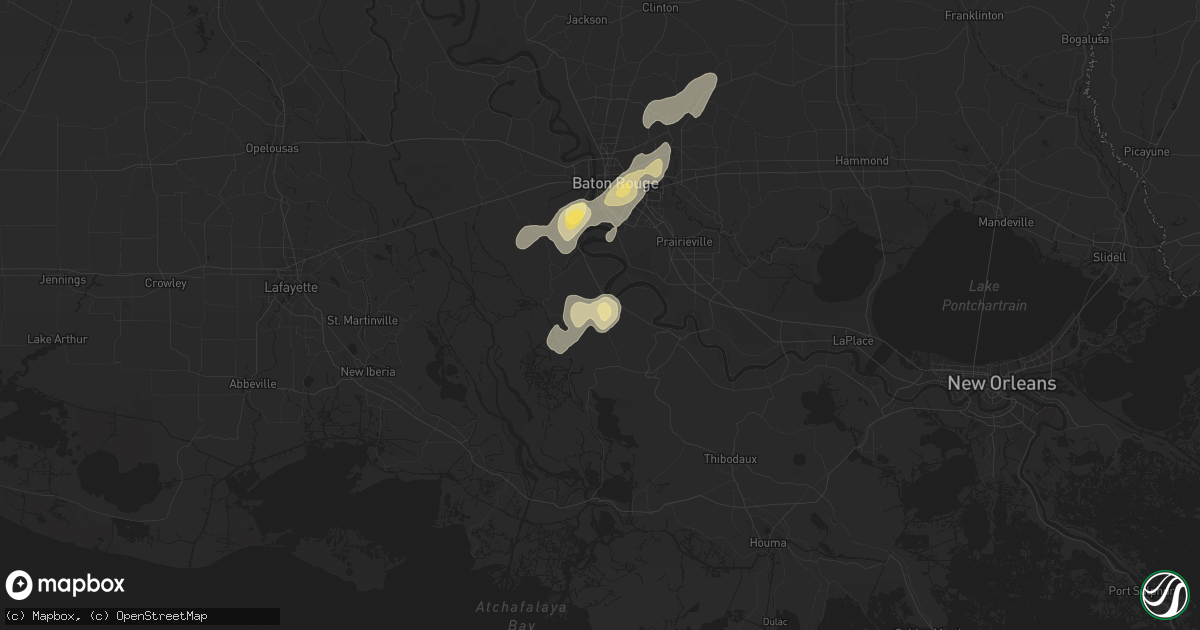 Hail map in White Castle, LA on September 6, 2015