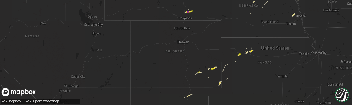 Hail map in Colorado on September 6, 2016