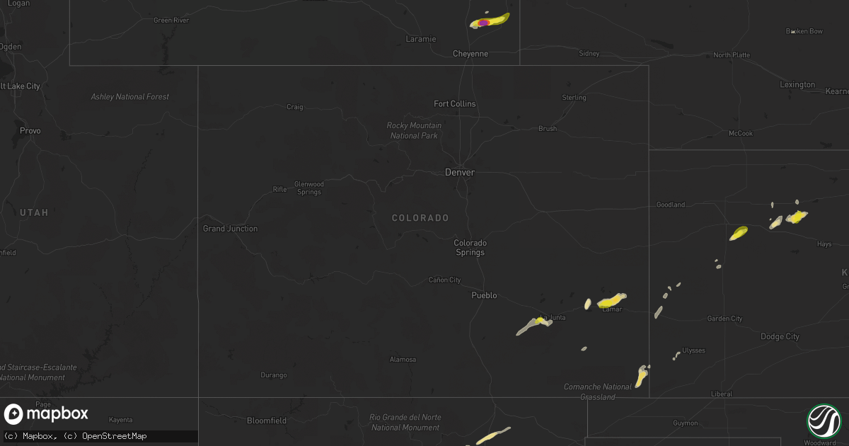 Hail map in Colorado on September 6, 2016
