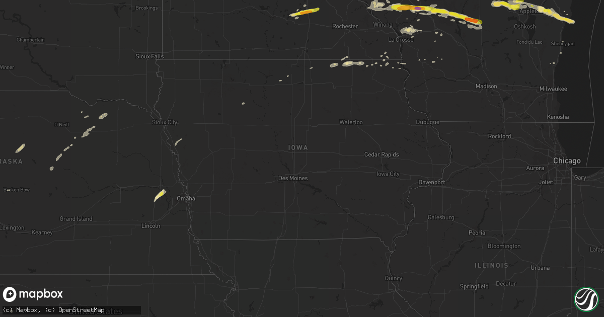 Hail map in Iowa on September 6, 2016