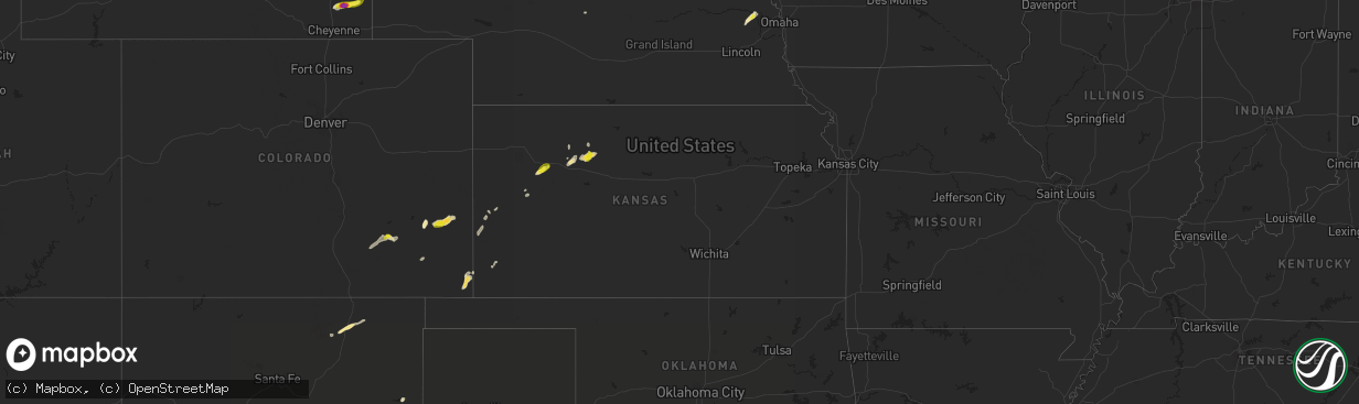 Hail map in Kansas on September 6, 2016