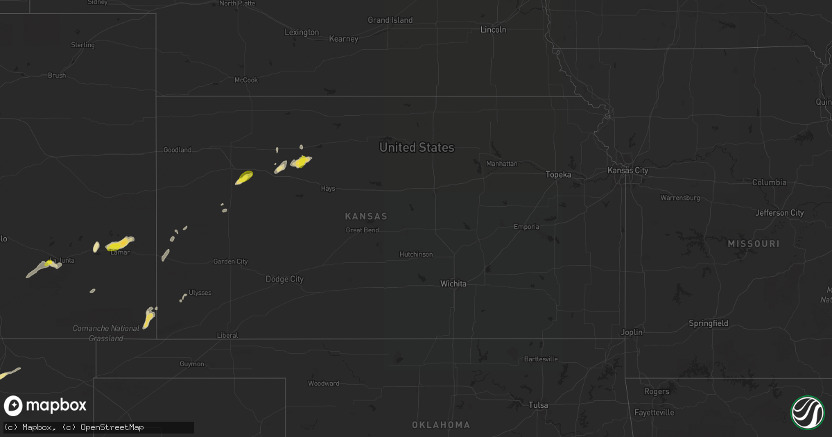 Hail map in Kansas on September 6, 2016
