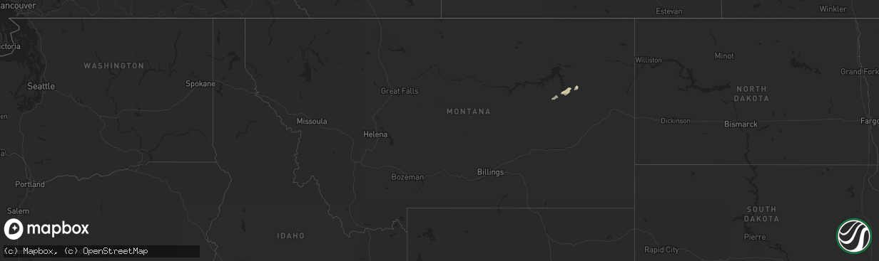 Hail map in Montana on September 6, 2016