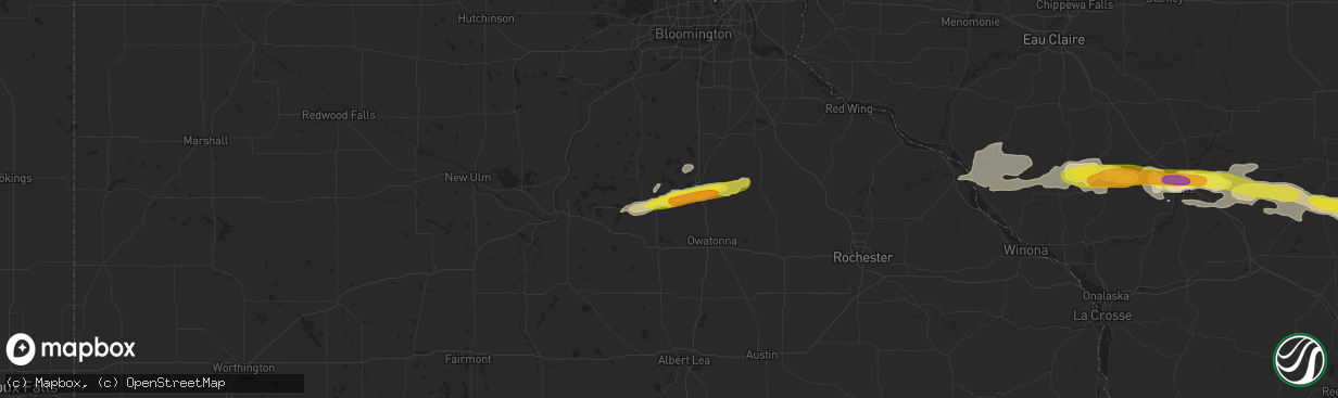 Hail map in Morristown, MN on September 6, 2016