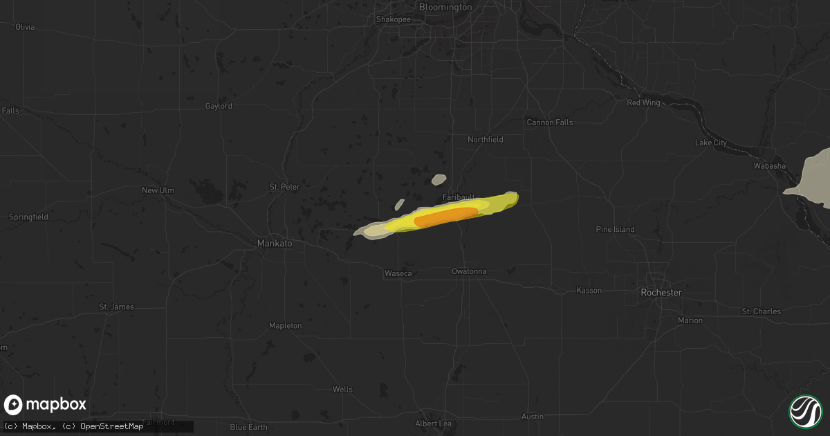 Hail map in Morristown, MN on September 6, 2016