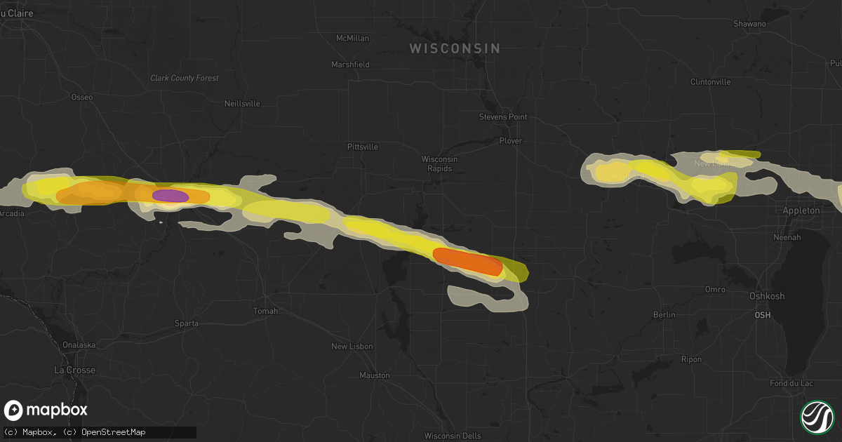 Hail map in Nekoosa, WI on September 6, 2016