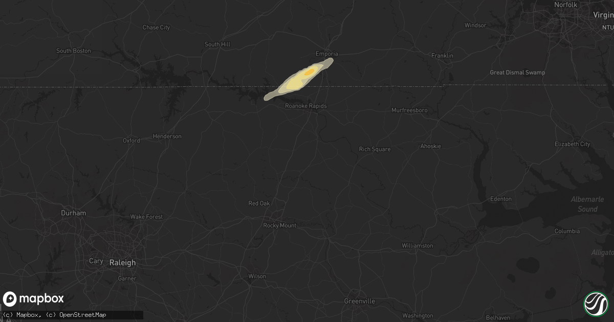 Hail map in Henrico, NC on September 6, 2017