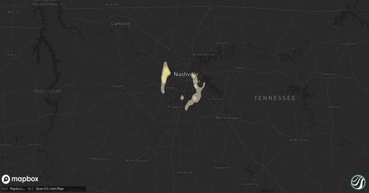 Hail map in Brentwood, TN on September 6, 2018