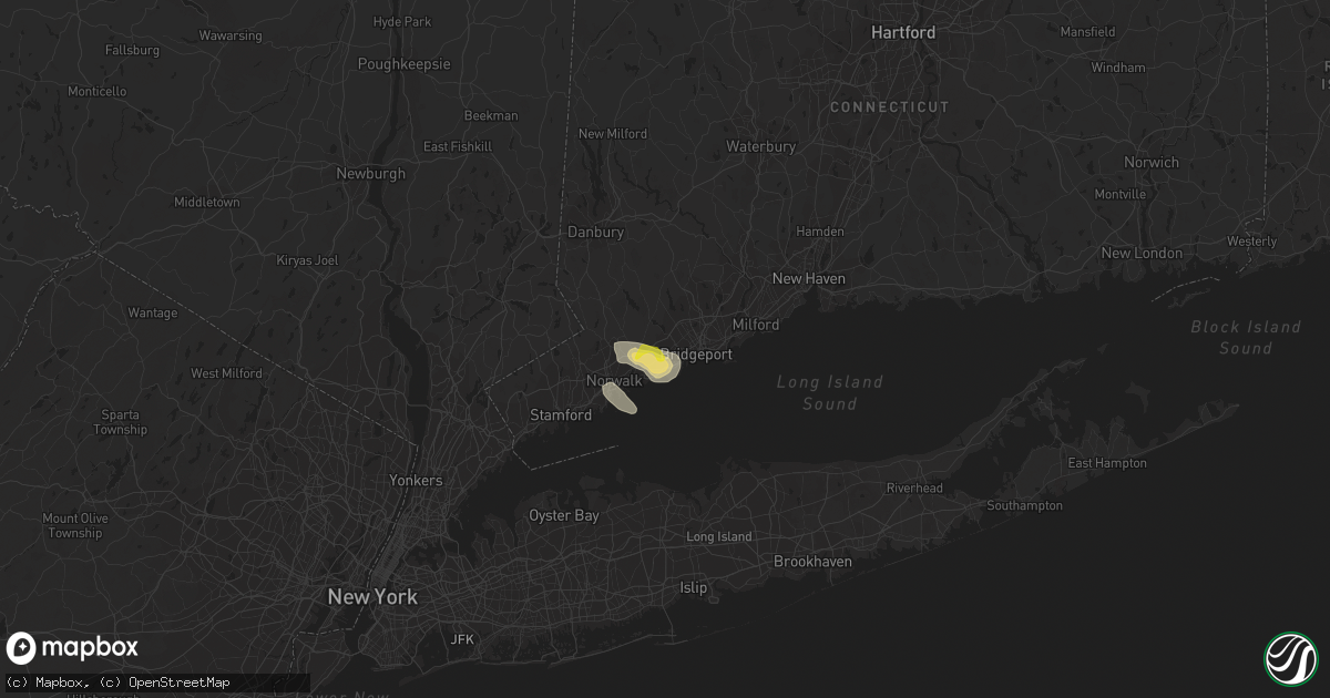 Hail map in Fairfield, CT on September 6, 2018