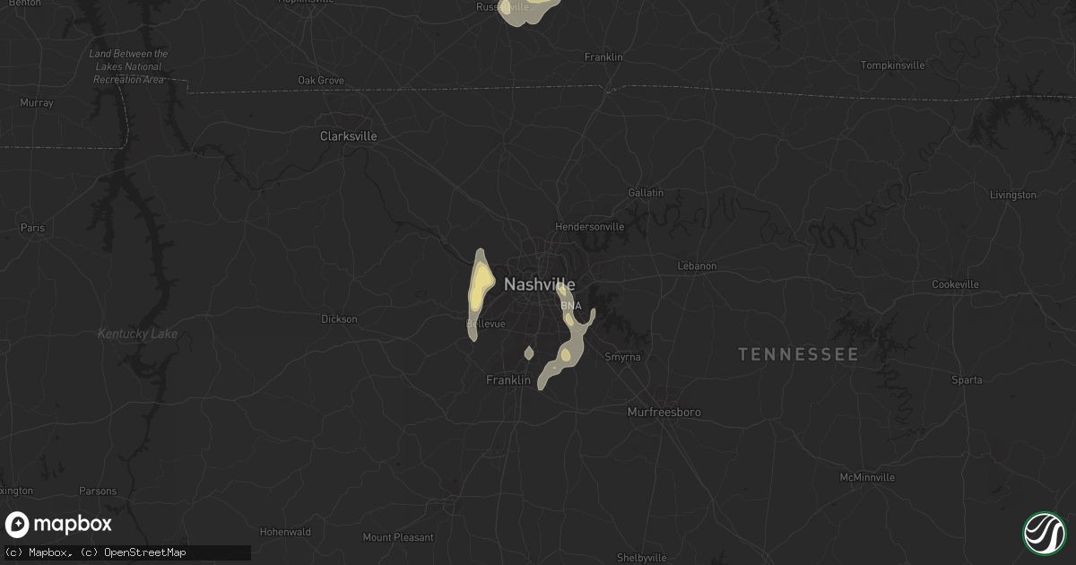 Hail map in Nashville, TN on September 6, 2018