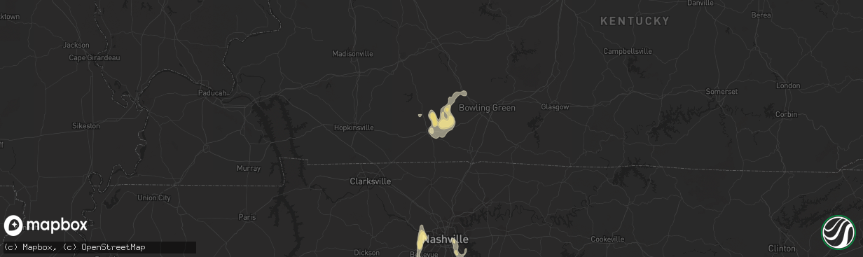 Hail map in Russellville, KY on September 6, 2018